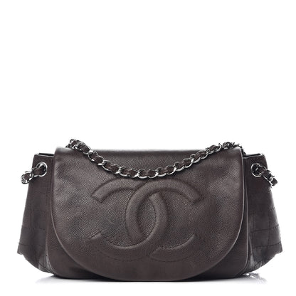 Chanel Caviar Half Moon Large Flap Dark Brown 1 of 15