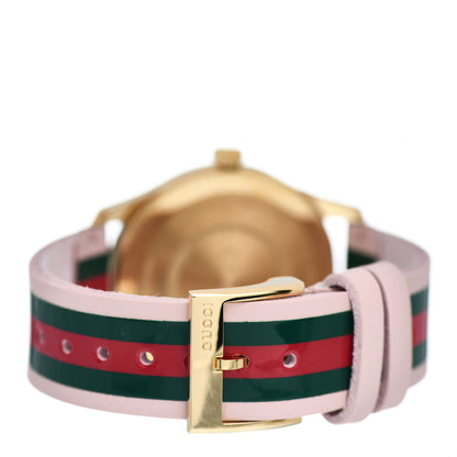 Gucci Stainless Steel Calfskin 38mm G-Timeless Stripe Web Quartz Watch Pink 3 of 5
