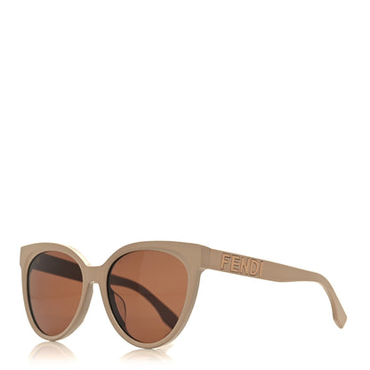 Fendi Acetate Round Cat Eye Sunglasses Beige 1 of 9