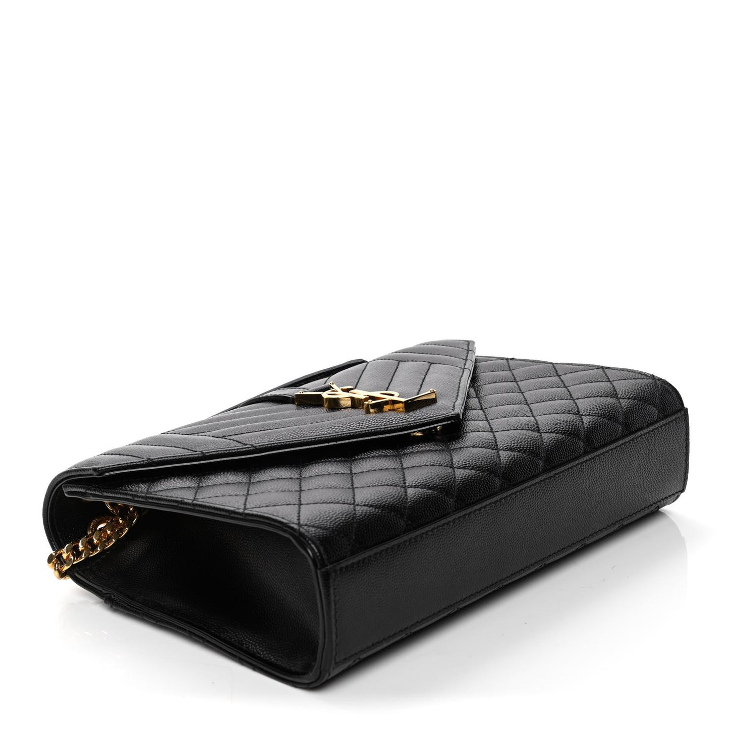 Grain De Poudre Textured Mixed Matelasse Triquilt Small Monogram Satchel Black