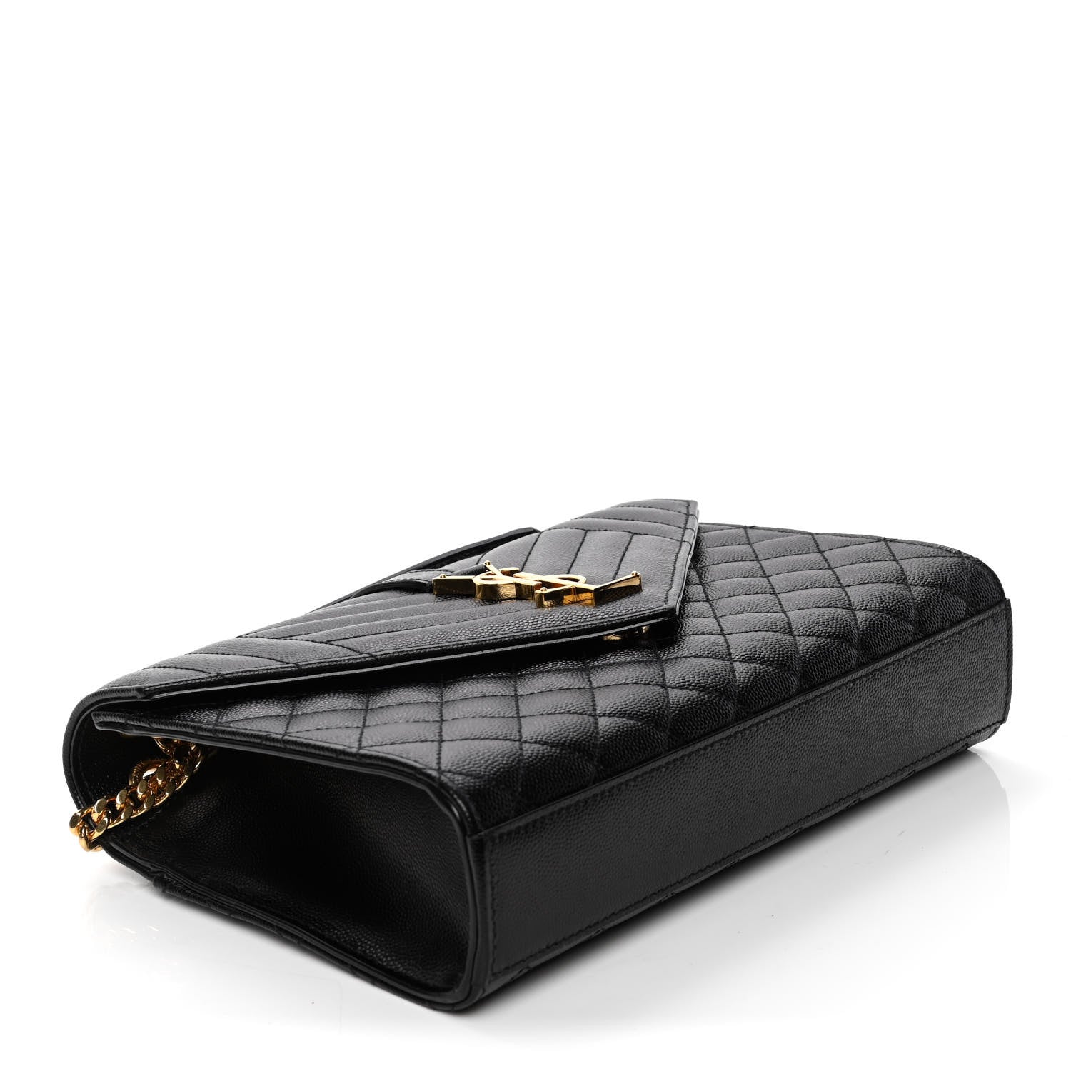 Saint Laurent Grain De Poudre Textured Mixed Matelasse Triquilt Small Monogram Satchel Black 3 of 4