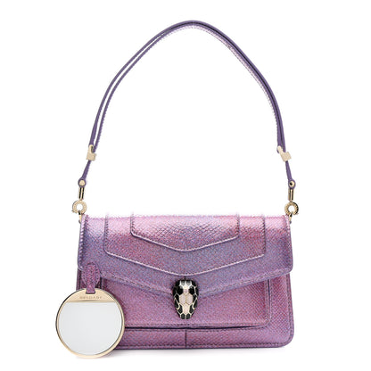 Bulgari Metallic Karung Serpenti Forever Shoulder Bag Sheer  Amethyst 3 of 11