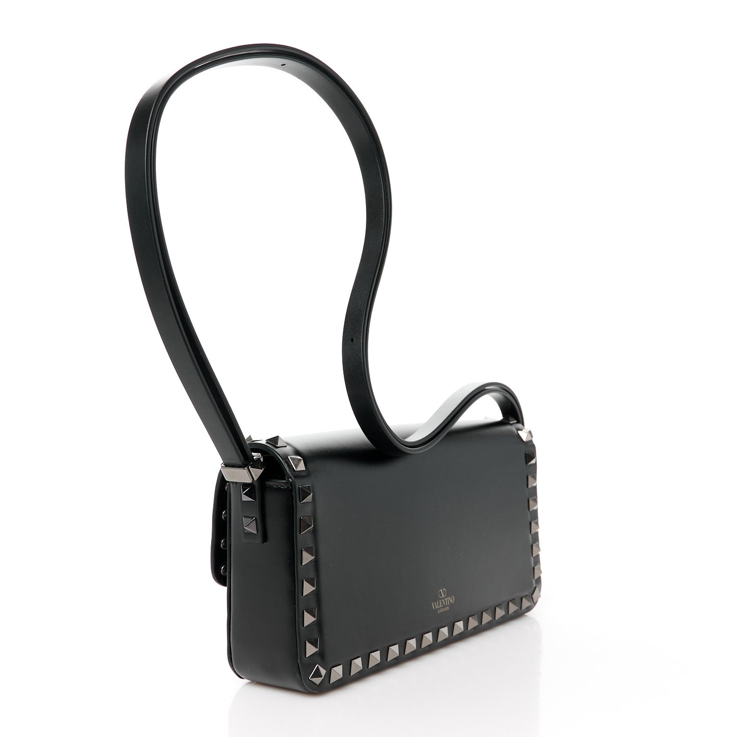 Smooth Calfskin E/W Rockstud23 Shoulder Bag Black
