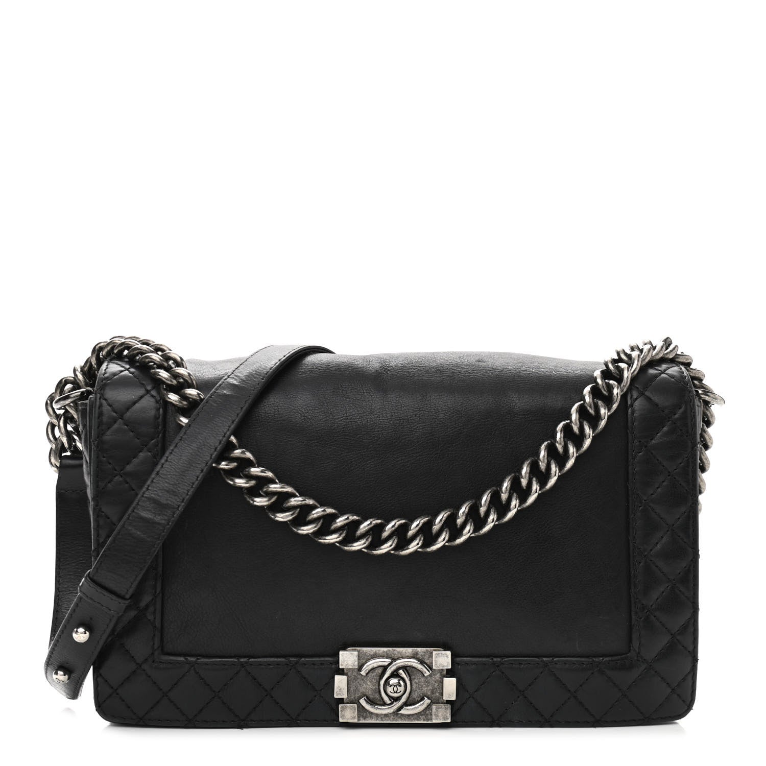 Chanel Calfskin Medium Boy Reverso Flap Black 1 of 16