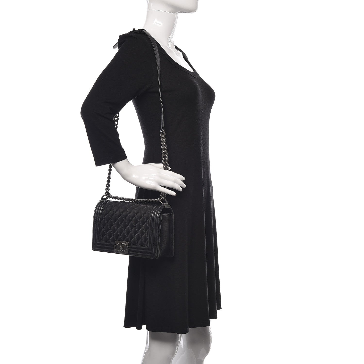 Chanel Lambskin Quilted Medium Boy Flap Black 2 of 21