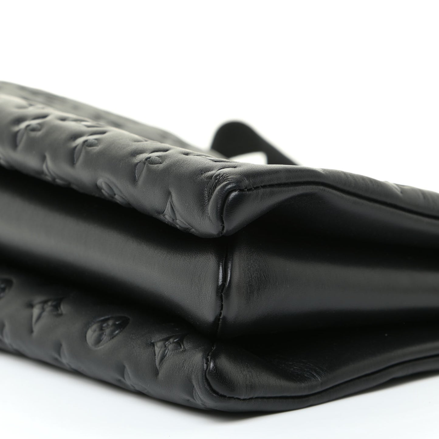 Lambskin Embossed Monogram Coussin MM Black