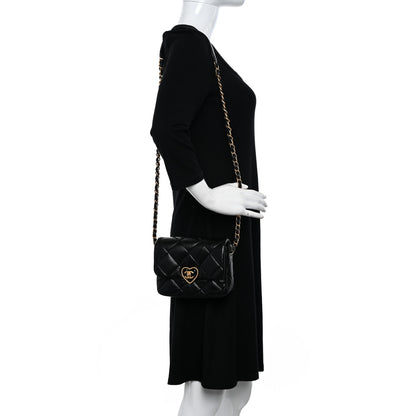 Chanel Lambskin Plexiglass Quilted Coco Love Mini Flap Black 2 of 11