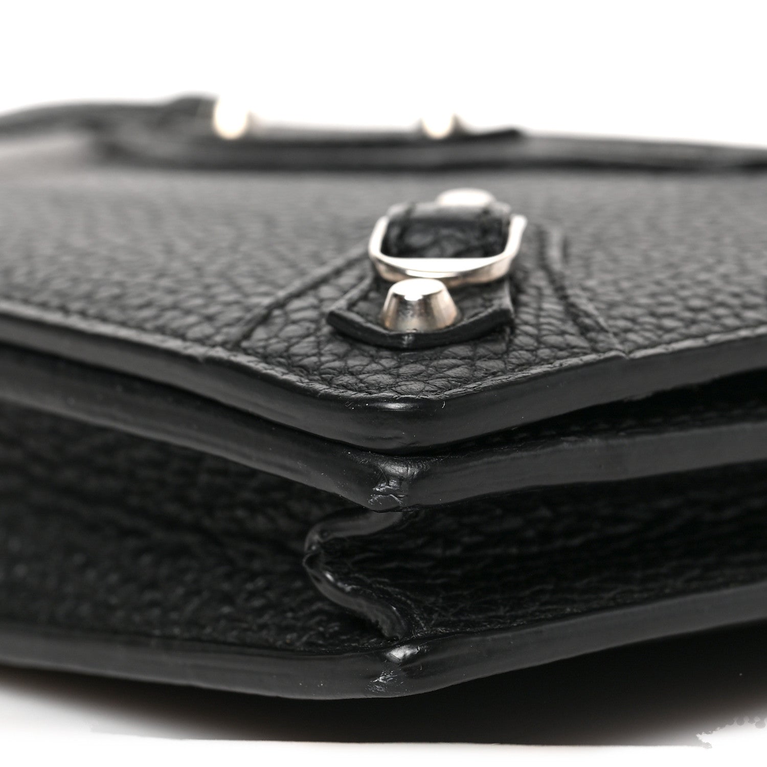 Balenciaga Grained Calfskin Classic Silver Hardware Wallet on Chain Black 8 of 8