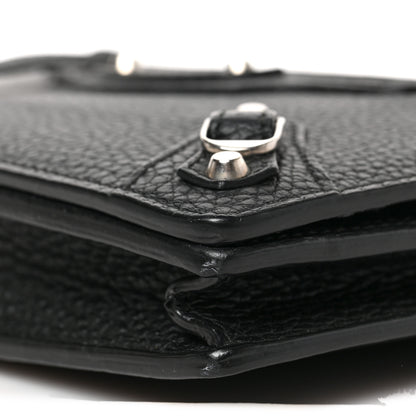 Balenciaga Grained Calfskin Classic Silver Hardware Wallet on Chain Black 8 of 8