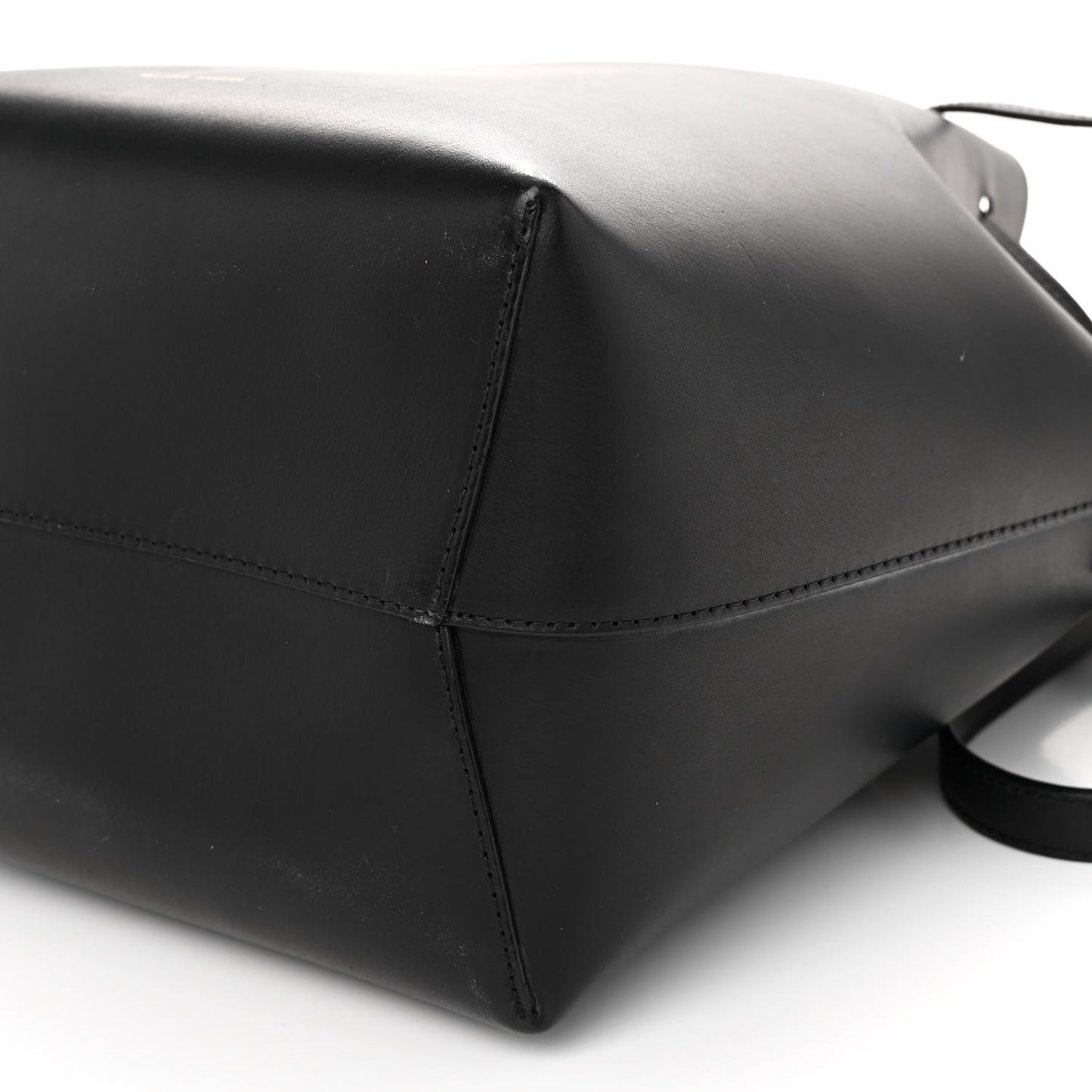Vegetable Tanned Calfskin Bucket Bag Black Ballerina
