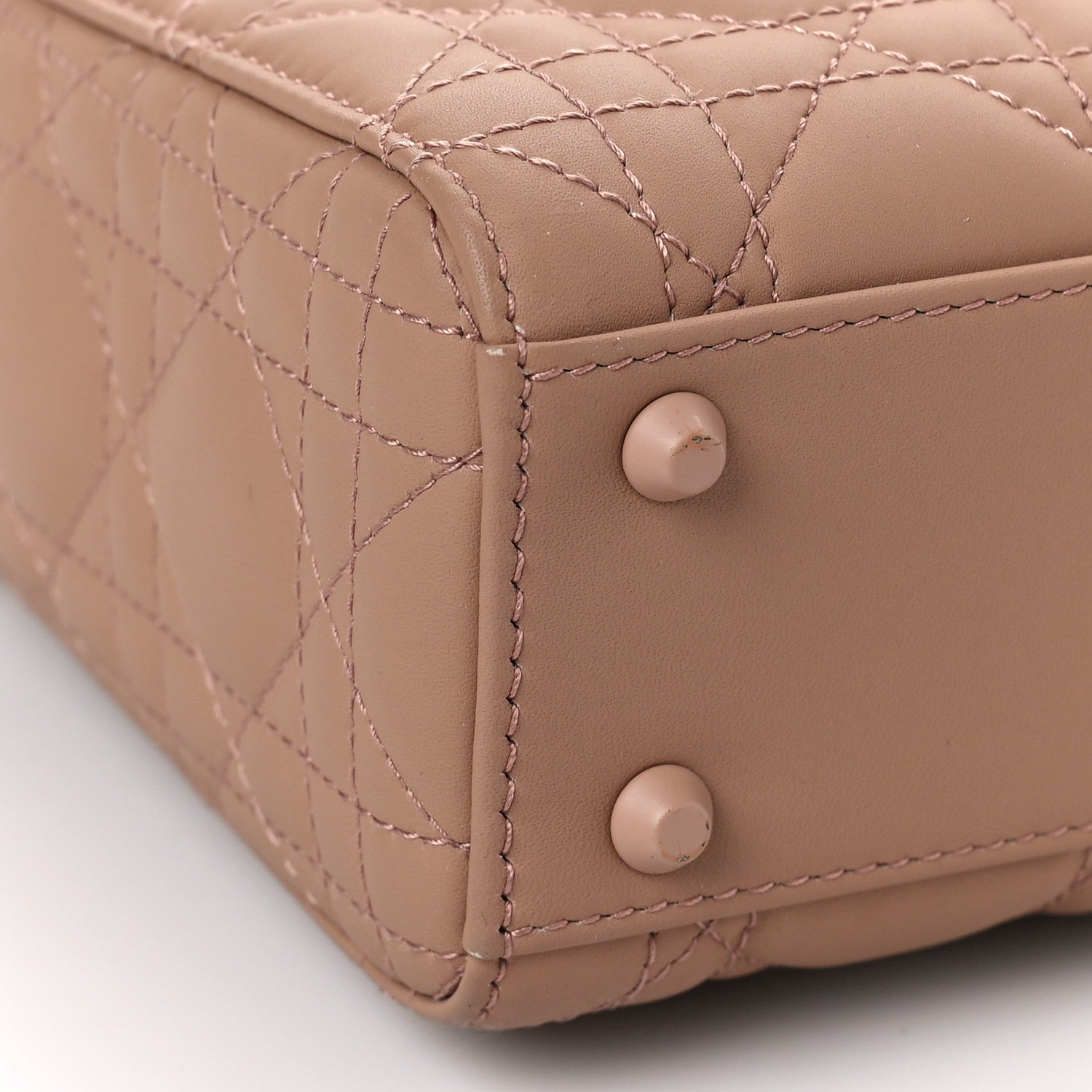 Christian Dior Ultra Matte Calfskin Cannage Mini Lady Dior Light Beige 7 of 8