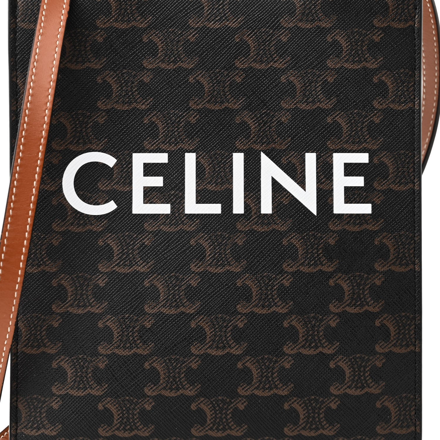 Celine Triomphe Canvas Calfskin Mini Vertical Cabas Tan 6 of 8