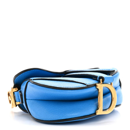 Christian Dior Goatskin Micro Saddle Bag With Strap Blue 4 of 11