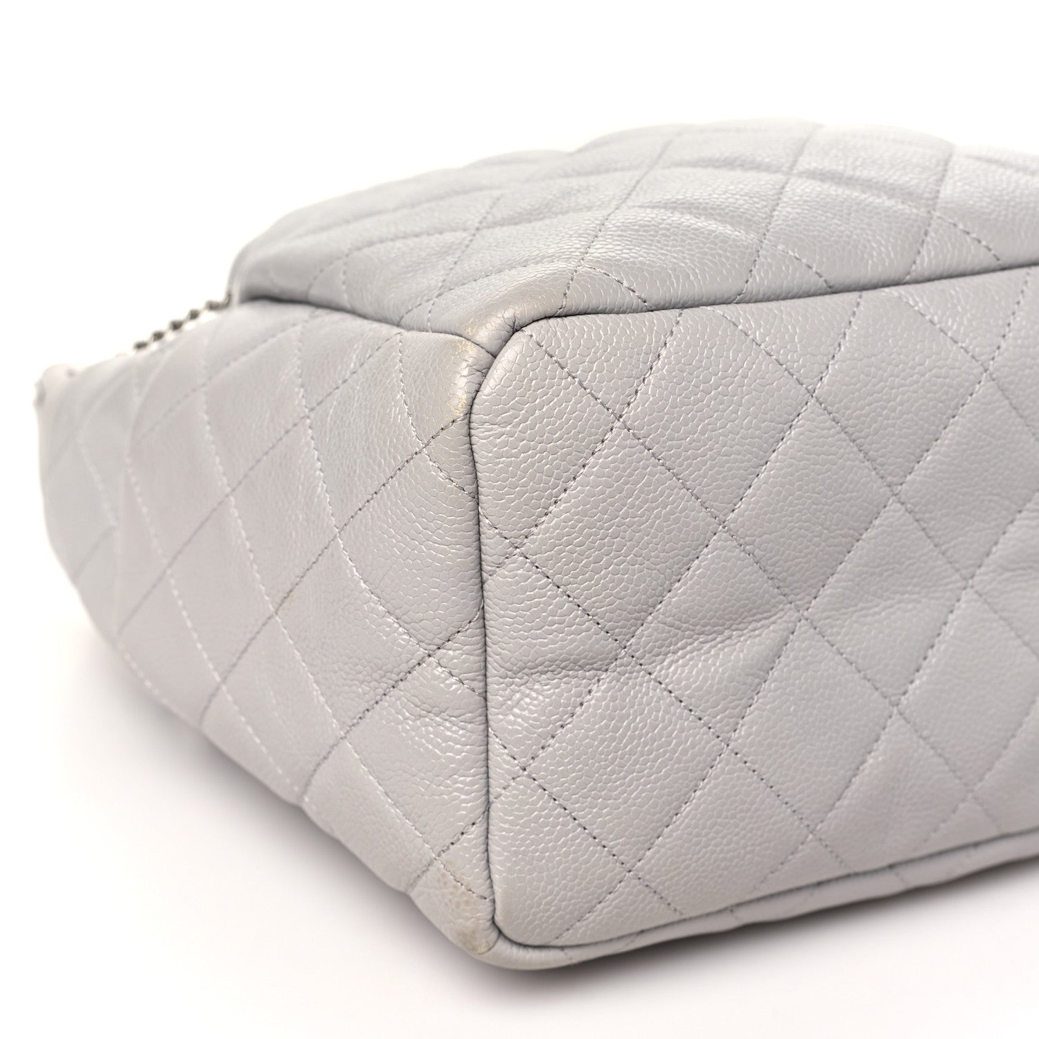 Chanel Caviar Quilted Small Chain Bucket Bag Light Gray 9 of 15