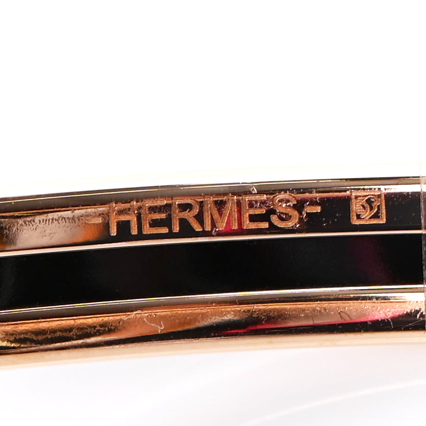 Enamel Printed Extra Narrow Bracelet 65 White