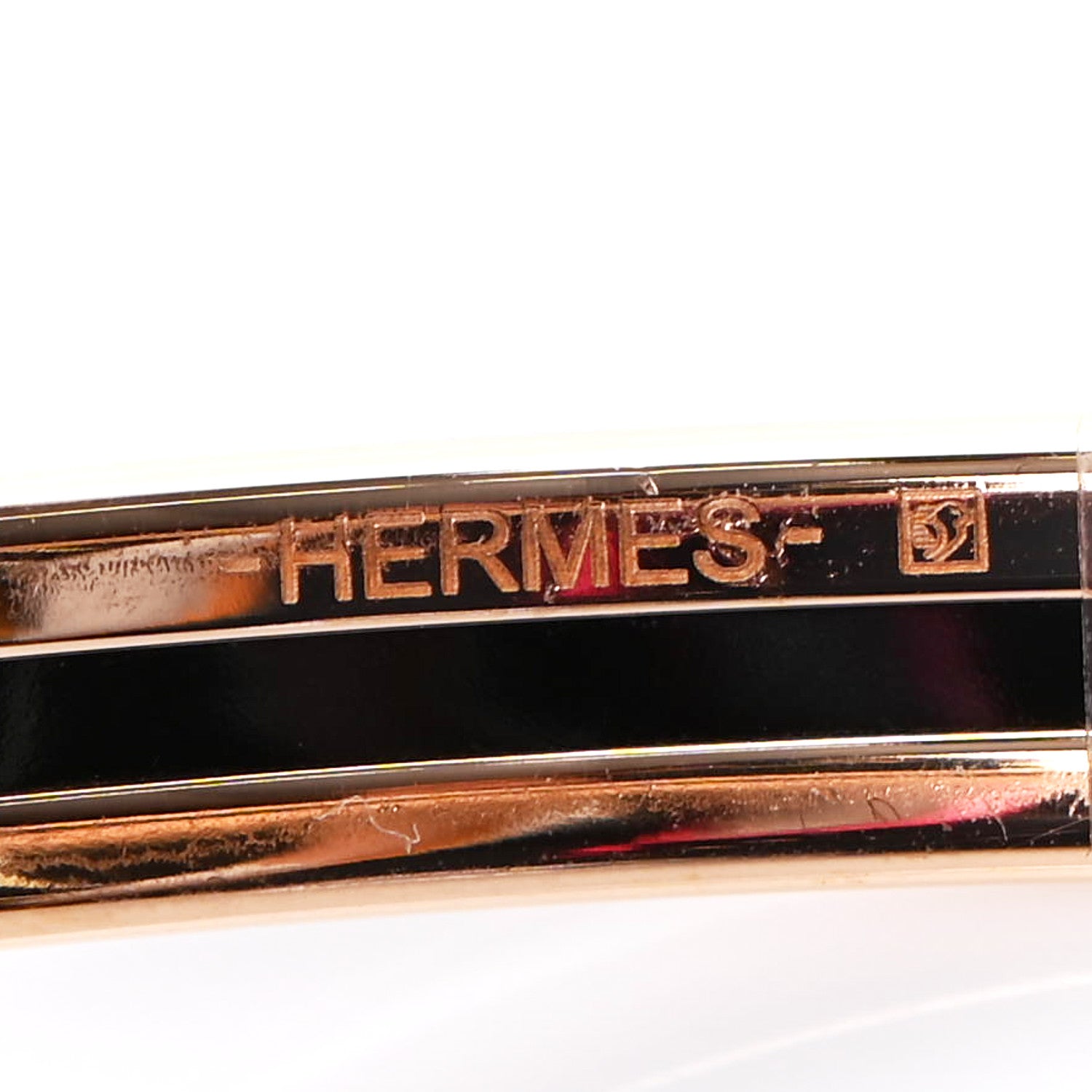 Hermes Enamel Printed Extra Narrow Bracelet 65 White 4 of 5