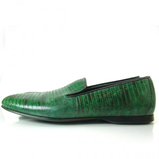 Prada Lizard Loafers Men's Driving Shoes 7 Green 2 of 8