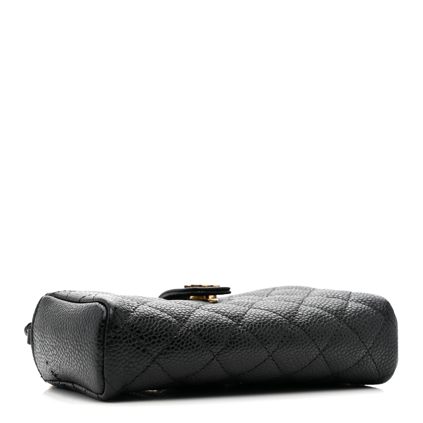 Caviar Quilted Phone Holder Black