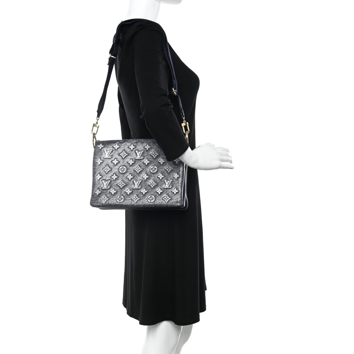 Louis Vuitton Lambskin Printed Monoglam Coussin PM Blue 2 of 11
