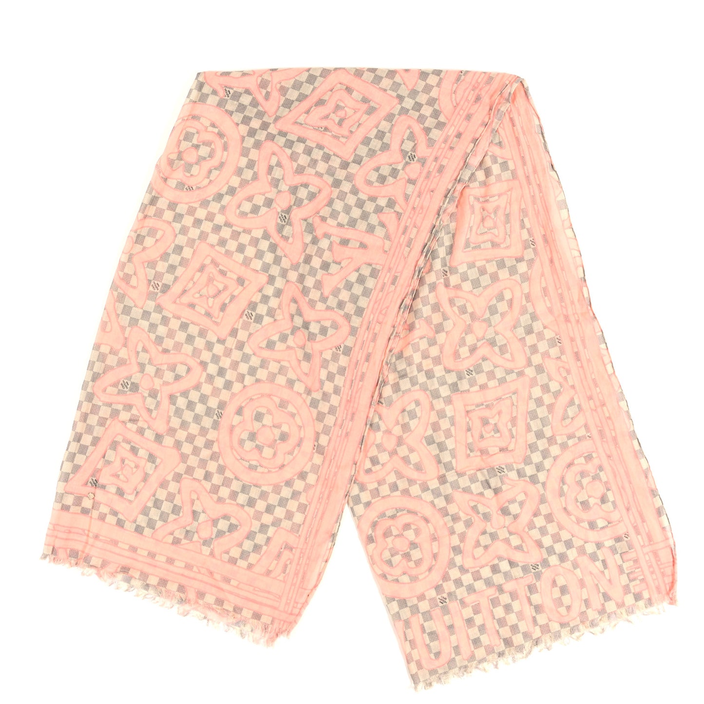 Silk Damier Azur Tahitienne Scarf