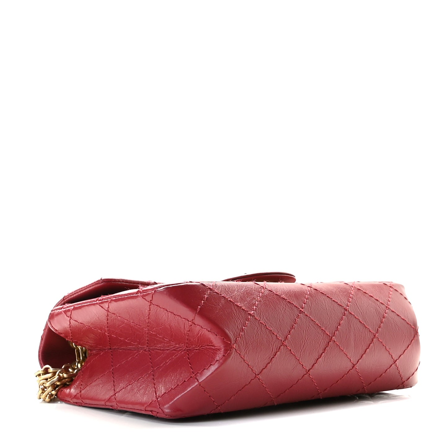 Aged Calfskin Quilted 2.55 Reissue Mini Flap Red
