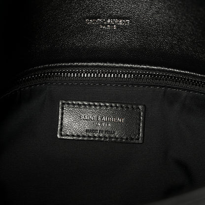 Saint Laurent Lambskin Quilted Monogram Monochrome Medium Loulou Puffer Chain Satchel Black 6 of 11