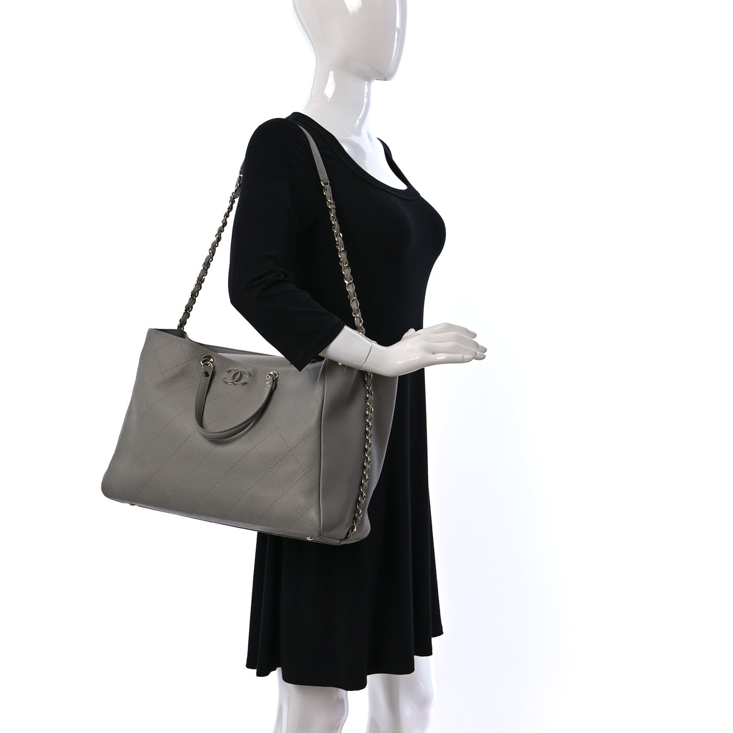 Bullskin Stitched Large Shopping Bag Grey
