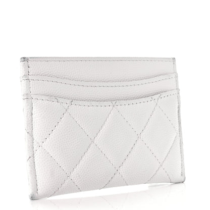 Chanel Caviar Quilted Card Holder White 6 of 22