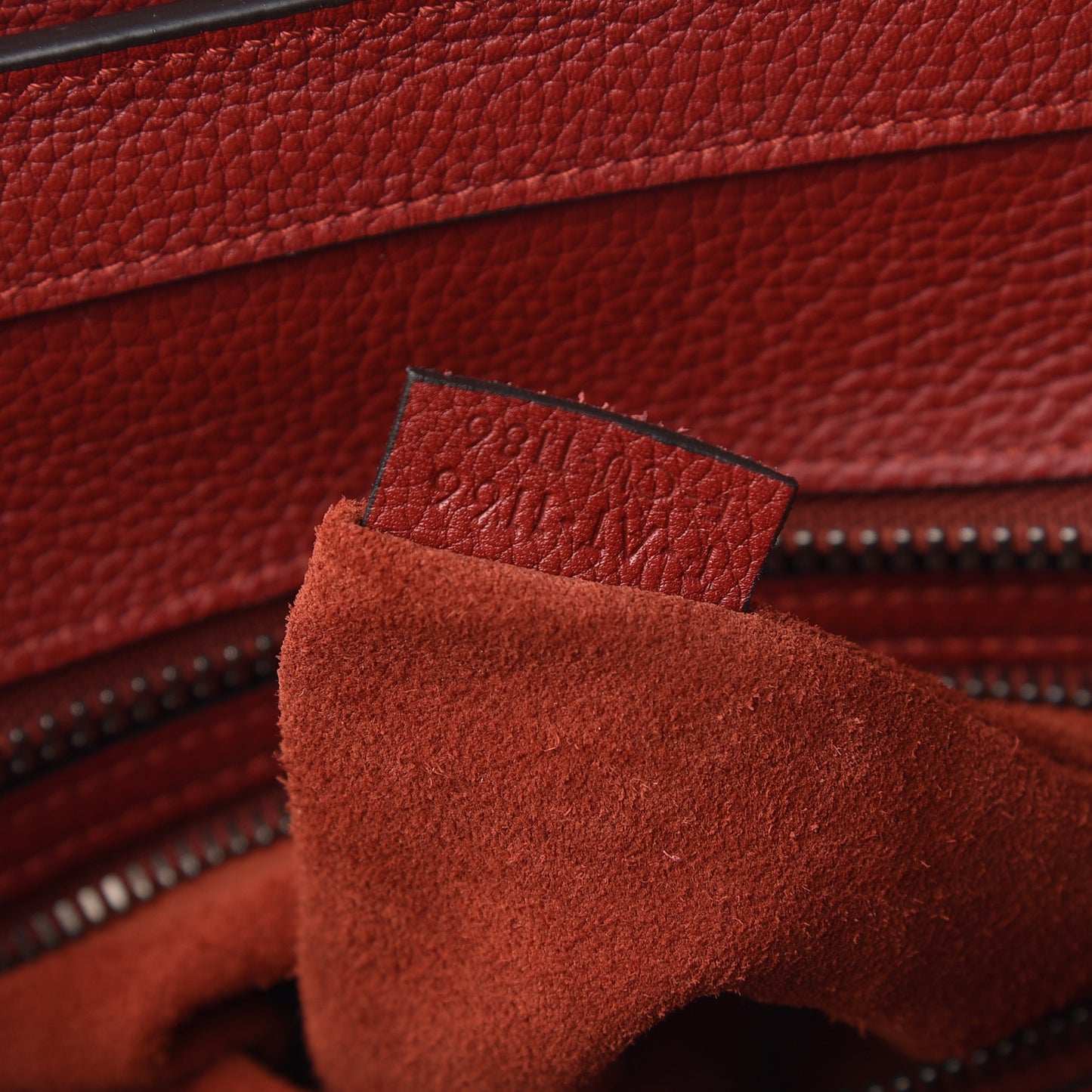 Drummed Calfskin Micro Luggage Merlot
