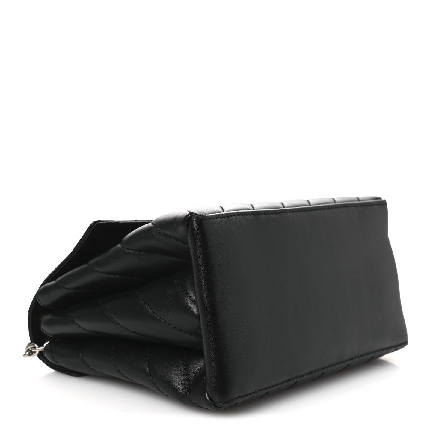 Calfskin Diagonal Quilted Jackhammer 24 Shoulder Bag Black