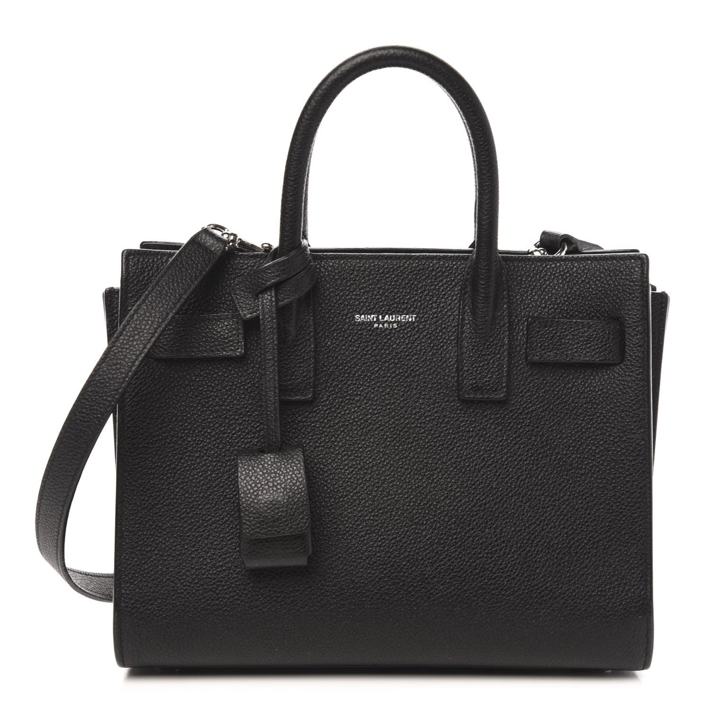 Grained Calfskin Nano Sac De Jour Black