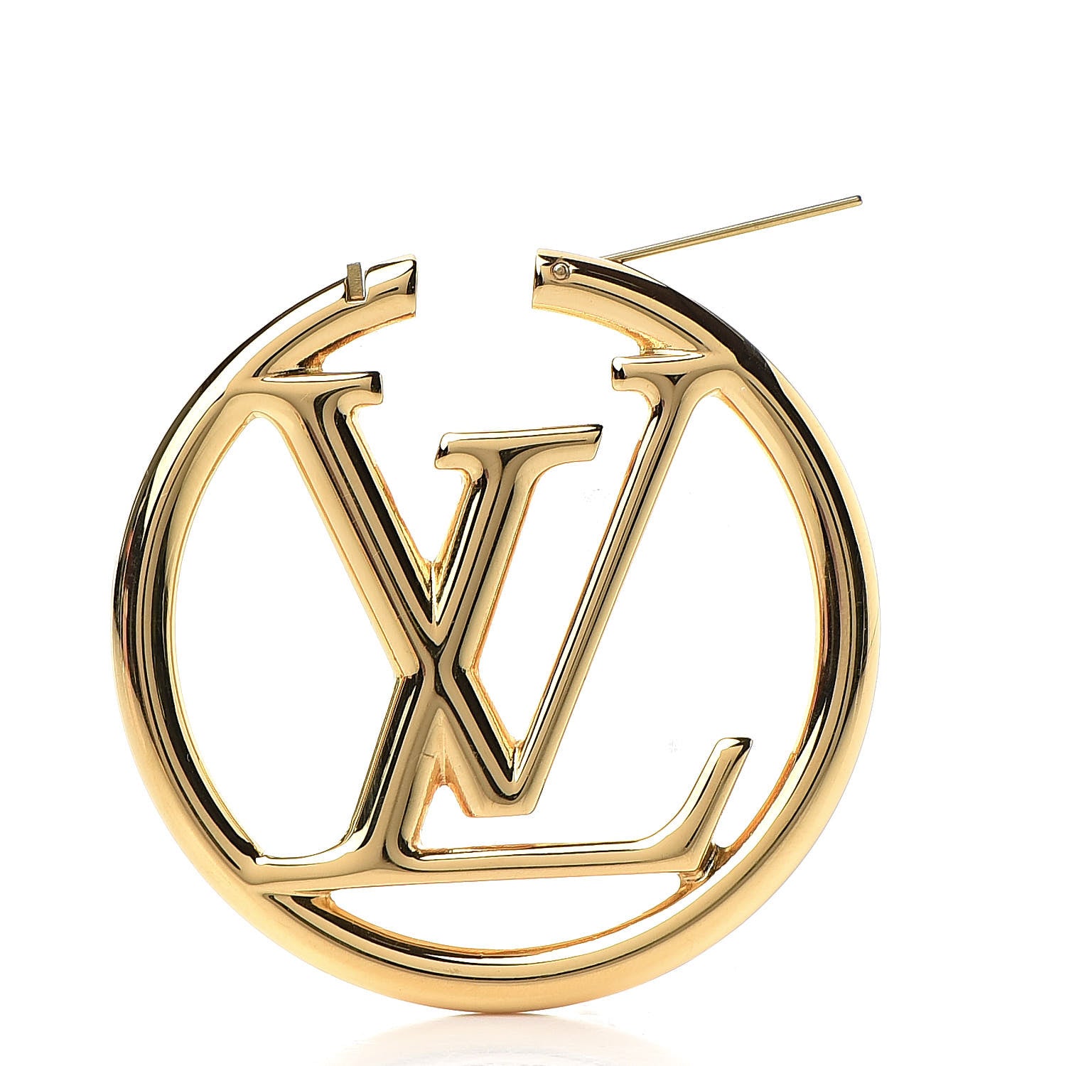 Louis Vuitton Metal Louise Hoop Earrings Gold 3 of 5
