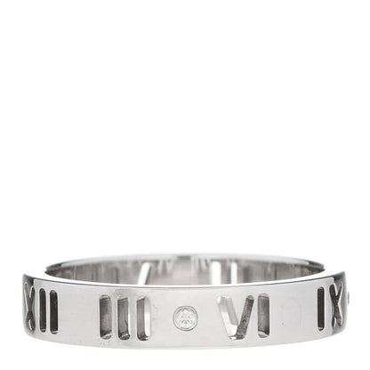 Tiffany 18K White Gold Diamond Atlas Pierced Ring 49 4.75 1 of 4