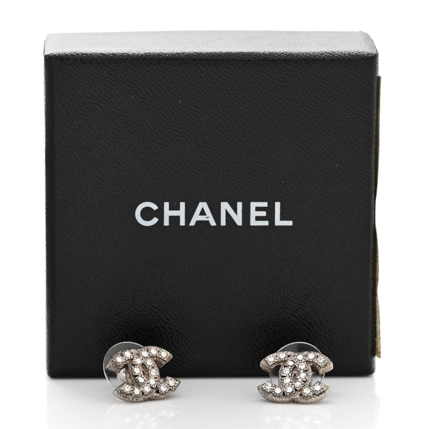 Chanel Crystal CC Earrings Silver 7 of 7
