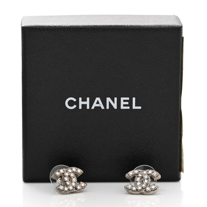 Chanel Crystal CC Earrings Silver 7 of 7