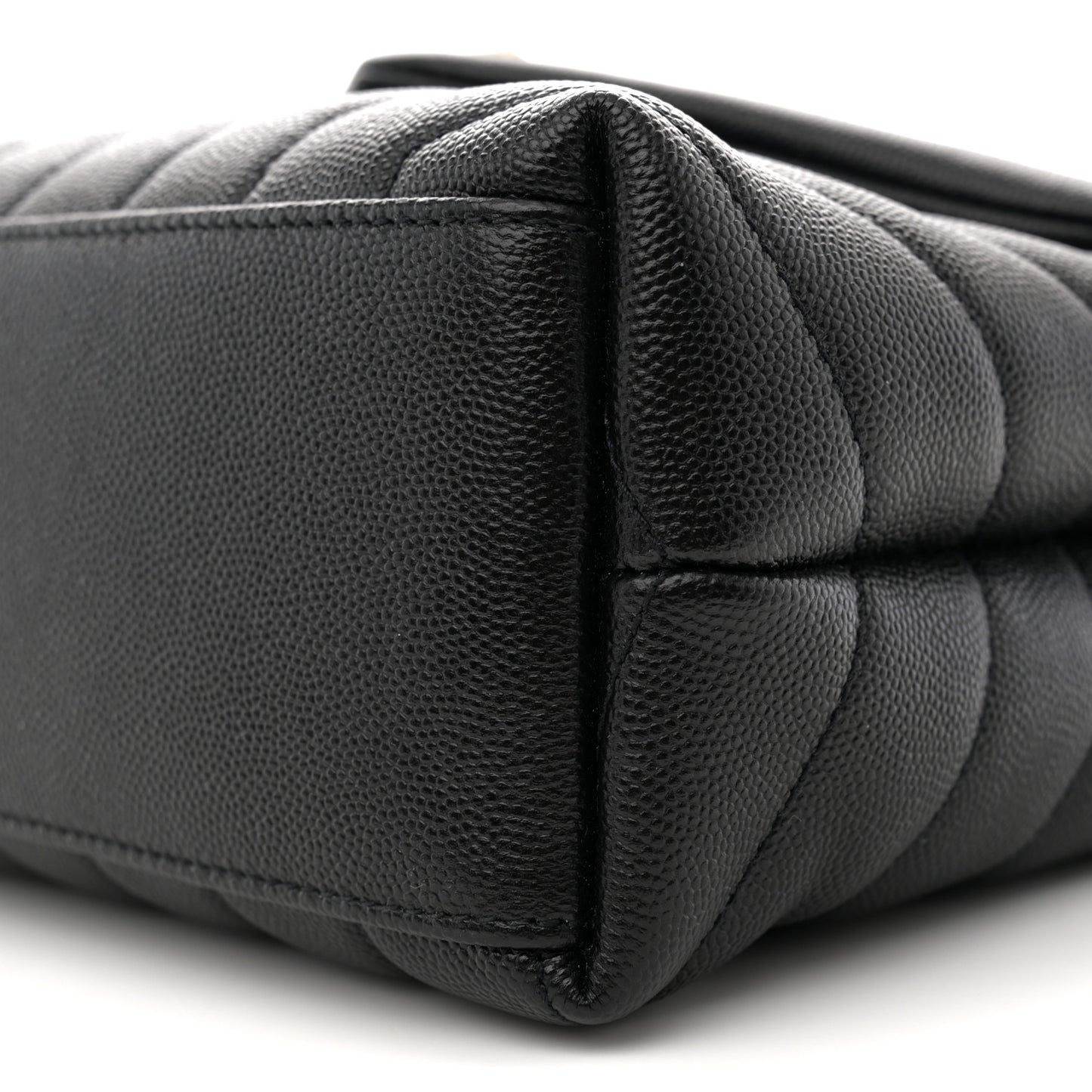 Grain de Poudre Calfskin Y Quilted Monogram Small Loulou Chain Satchel Black