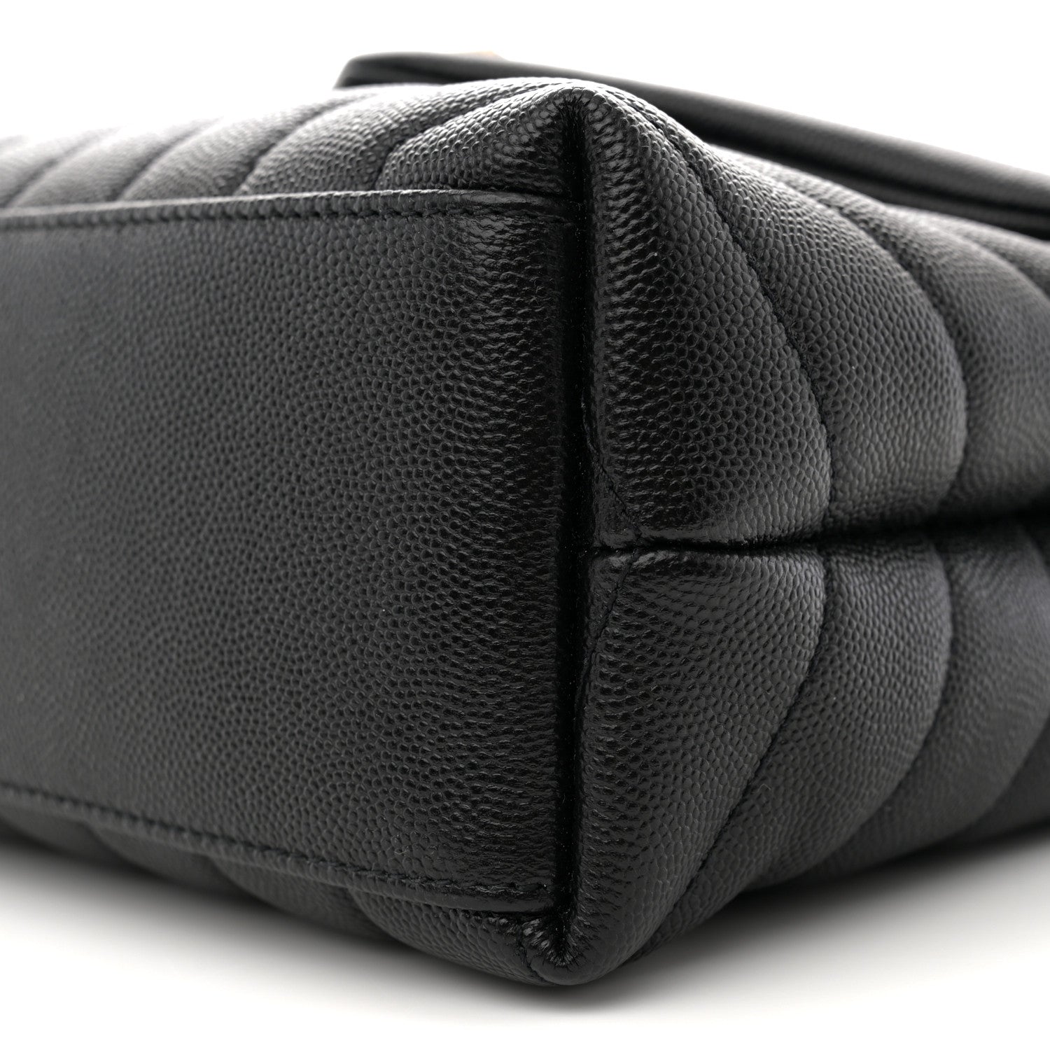 Saint Laurent Grain de Poudre Calfskin Y Quilted Monogram Small Loulou Chain Satchel Black 10 of 11