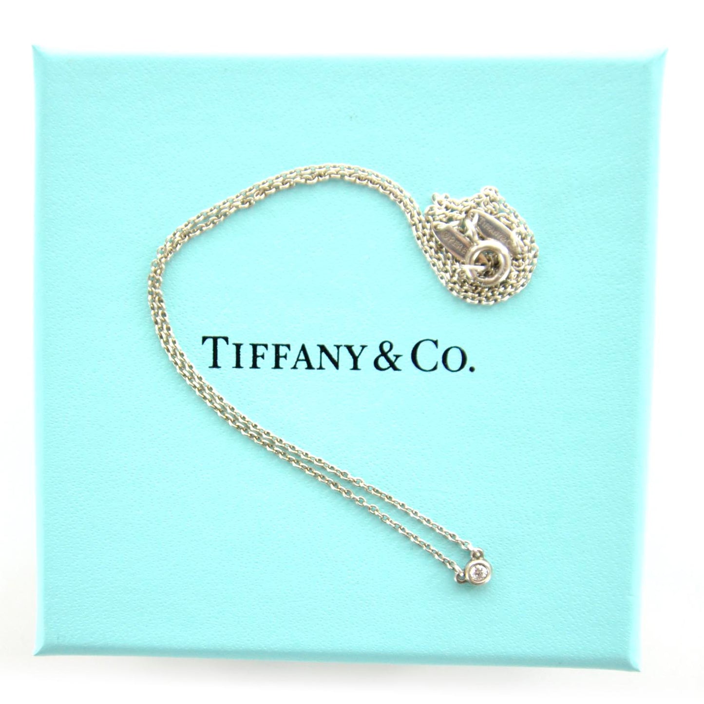 Sterling Silver Diamond .03ct Elsa Peretti Diamonds by the Yard Pendant Necklace