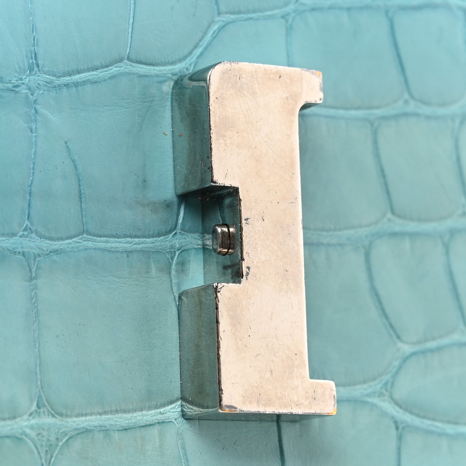 Hermes Matte Alligator Constance Short Wallet Bleu Paon 8 of 9