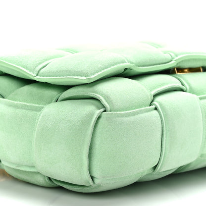 Bottega Veneta Suede Maxi Intrecciato Padded Chain Cassette Crossbody Bag Wasabi 7 of 8