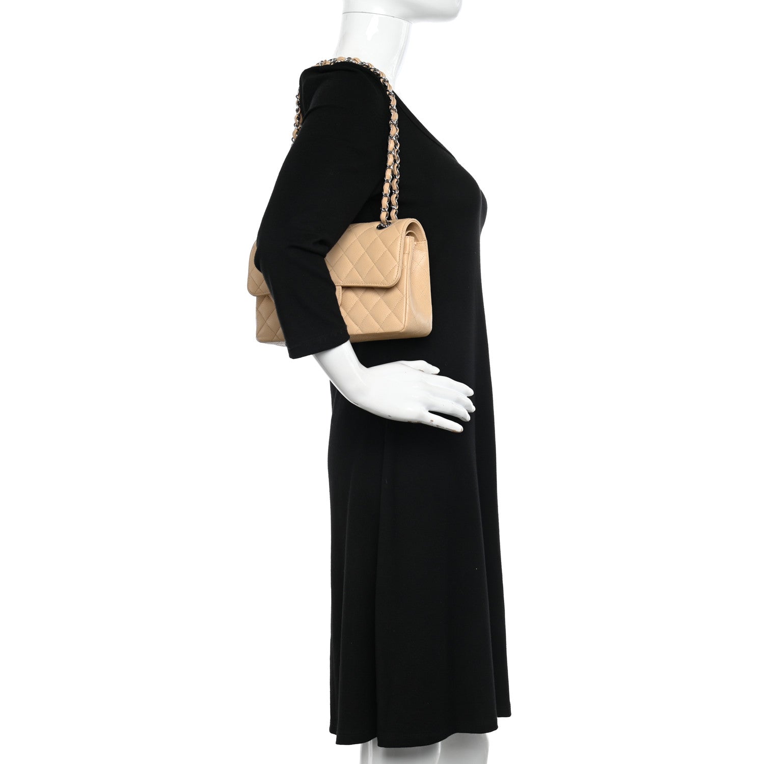 Chanel Caviar Quilted Small Double Flap Beige 2 of 14