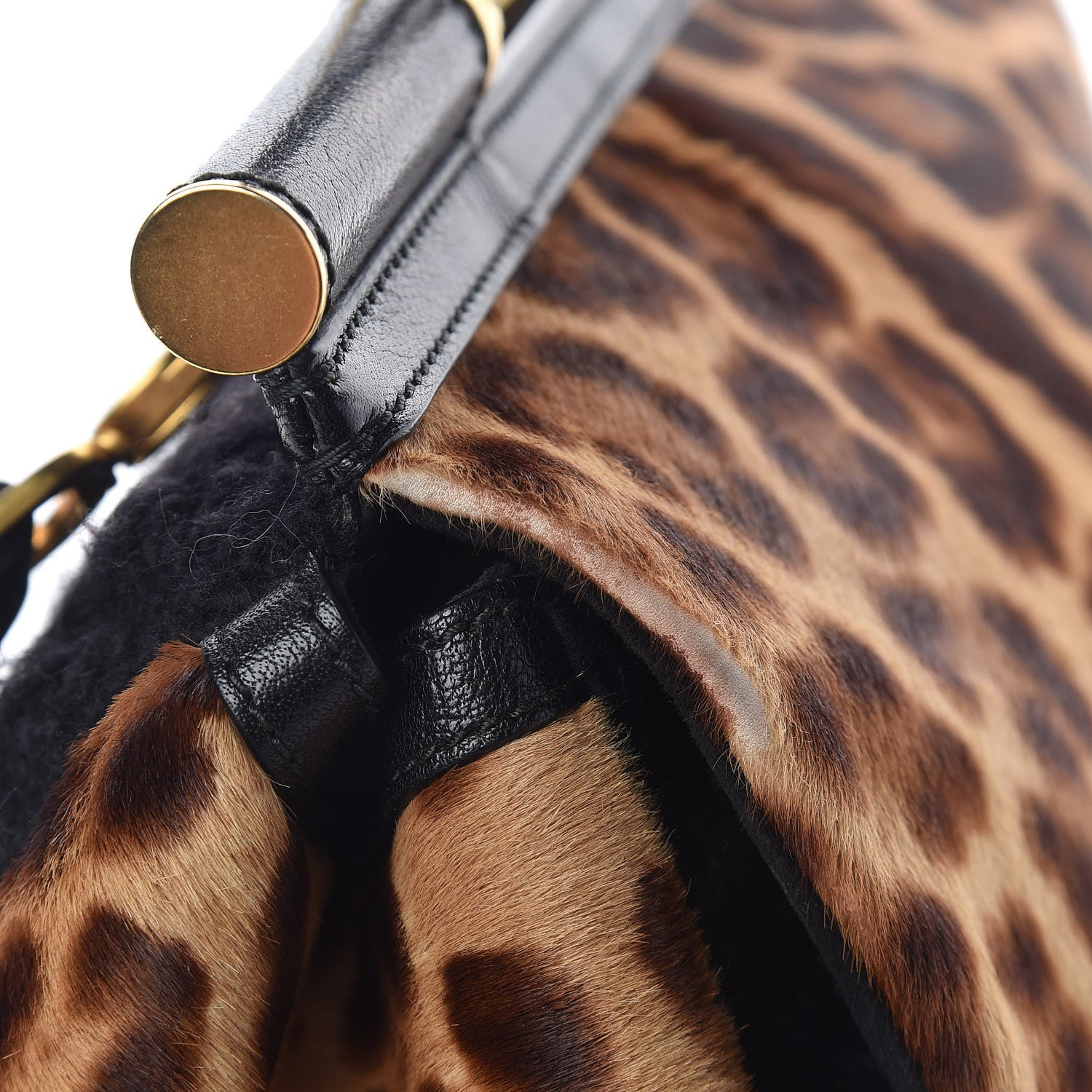 Dolce & Gabbana Calf Hair Leopard Print Knit Miss Sicily Satchel Black Naturale 18 of 20