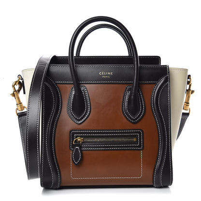 Celine Smooth Calfskin Nano Tri-Color Luggage Chestnut 1 of 11