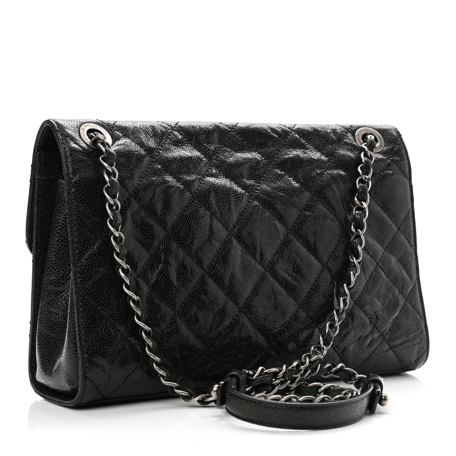 Chanel Crumpled Grained Calfskin Medium CC Crave Flap Black 2 of 9