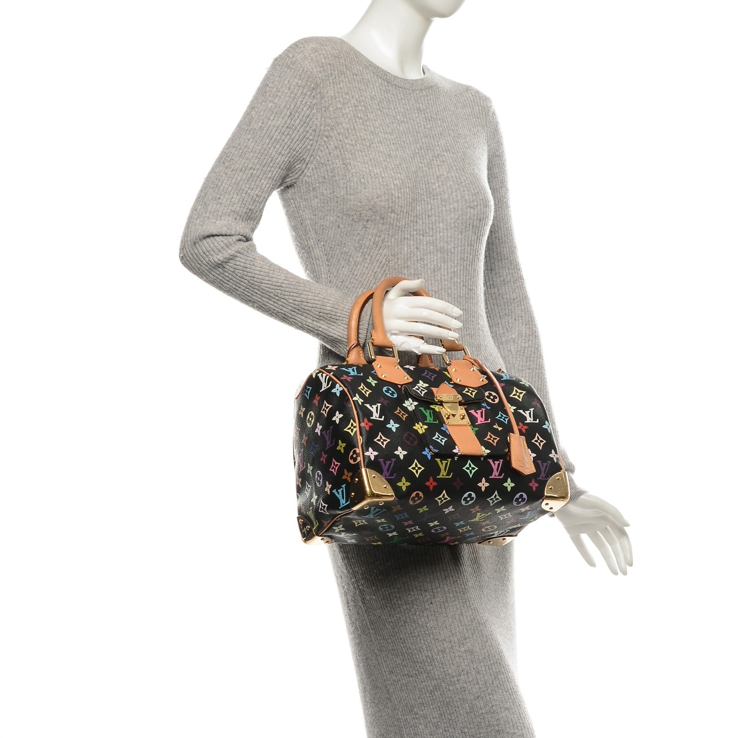 Louis Vuitton Monogram Multicolor Speedy 30 Black 2 of 7
