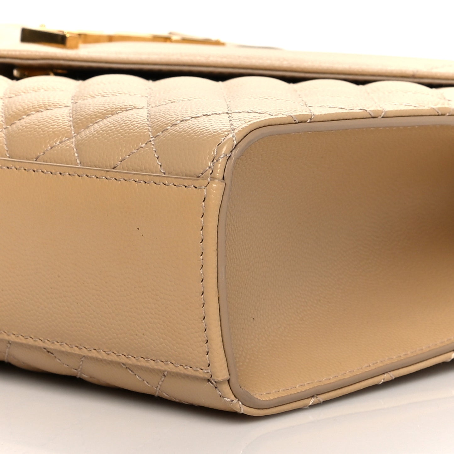 Grain De Poudre Mixed Matelasse Large Triquilt Monogram Satchel Nude Powder