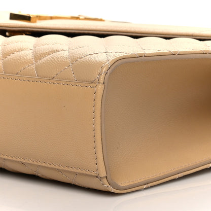 Saint Laurent Grain De Poudre Mixed Matelasse Large Triquilt Monogram Satchel Nude Powder 10 of 10