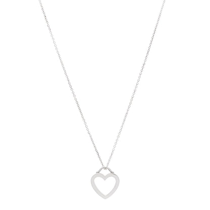 Tiffany Sterling Silver Open Heart Pendant Necklace 1 of 7