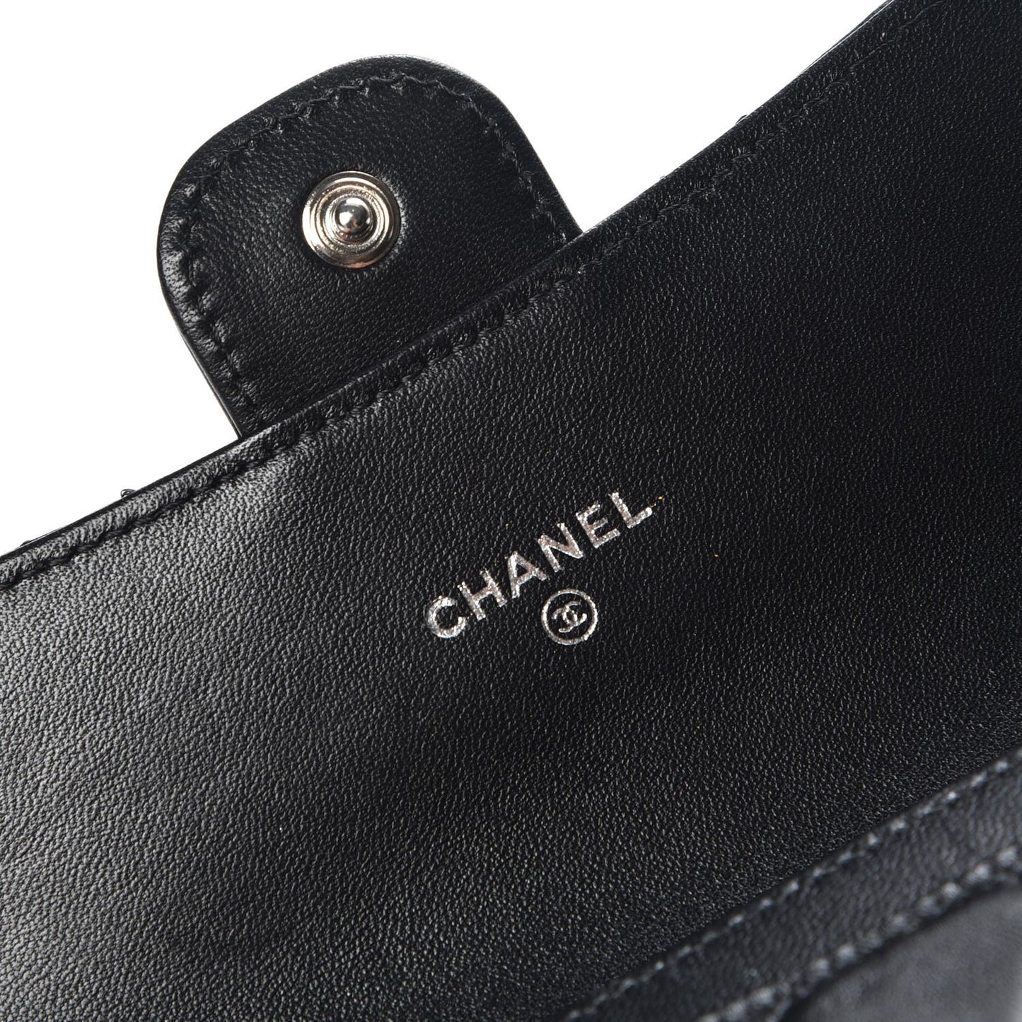 Lambskin Quilted Small Flap Wallet Black