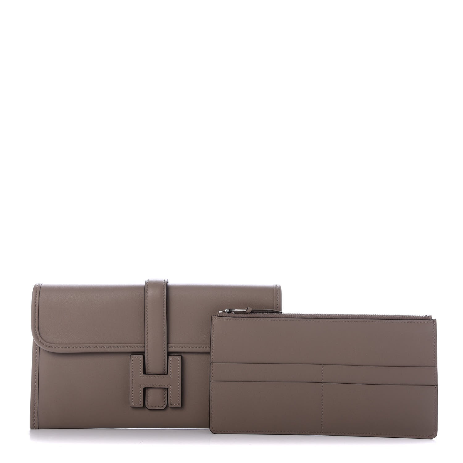 Hermes Swift Jige Duo Clutch Gris Asphalte 1 of 10